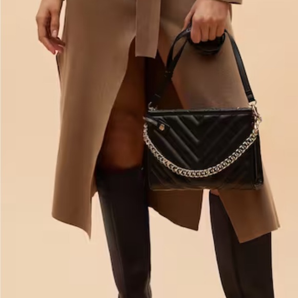 Faux leather cross body bag with chain detail from Mango - Picture 2 of 5